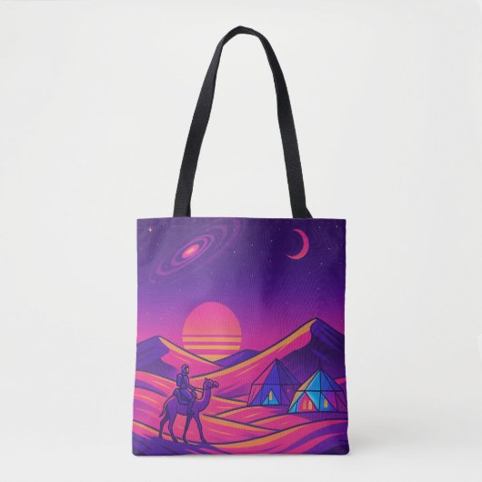 Futuristische arabische Wüste - Sci-Fi Camel Rider Tasche (Vorderseite)