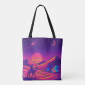 Futuristische arabische Wüste - Sci-Fi Camel Rider Tasche (Rückseite)
