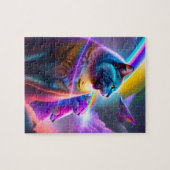 Futuristische Astronautenraumkatzen Puzzle (Horizontal)