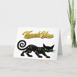 Futuristische atomare Steampunk-Schwarze Katze Dan Karte