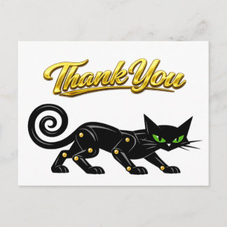 Futuristische atomare Steampunk-Schwarze Katze Dan Postkarte