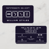 Futuristische Barbier und Friseur indigo  Visitenkarte (Vorne/Hinten)