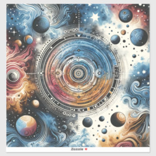 Futuristische Batik Kosmic Art - Space Design Aufkleber