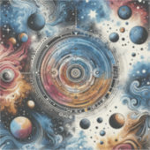 Futuristische Batik Kosmic Art - Space Design Aufkleber (Vorderseite)