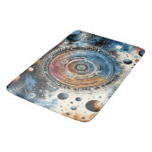 Futuristische Batik Kosmic Art - Space Design Badematte (Schrägansicht)