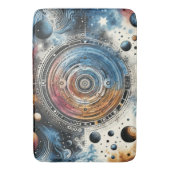 Futuristische Batik Kosmic Art - Space Design Badematte (Vorderseite Vertikal)