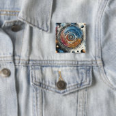 Futuristische Batik Kosmic Art - Space Design Button (Beispiel)