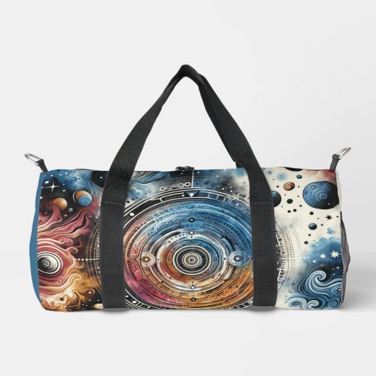 Futuristische Batik Kosmic Art - Space Design Duffle Bag (Vorderseite)