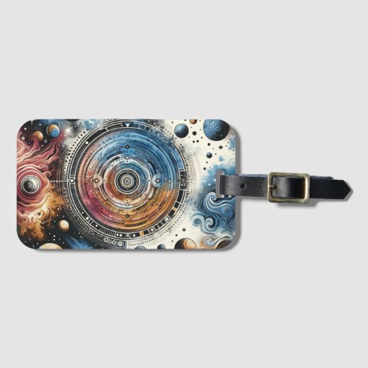 Futuristische Batik Kosmic Art - Space Design Gepäckanhänger (Vorderseite (Horizontal))