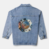 Futuristische Batik Kosmic Art - Space Design Jeansjacke (Rückseite)