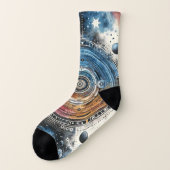 Futuristische Batik Kosmic Art - Space Design Socken (Links - Außen)