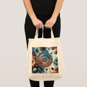 Futuristische Batik Kosmic Art - Space Design Tragetasche