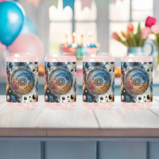 Futuristische Batik-Kosmische Kunst – Raumdesign Dosenglas (Insitu (Baby Party))