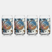 Futuristische Batik-Kosmische Kunst – Raumdesign Dosenglas (Vorderseite)