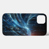 Futuristische Binärcode-Datenfluss-Handyhülle -Cyb Case-Mate iPhone Hülle (Rückseite (Horizontal))