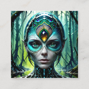 Futuristische biomechanische cybernetische Gigante Quadratische Visitenkarte