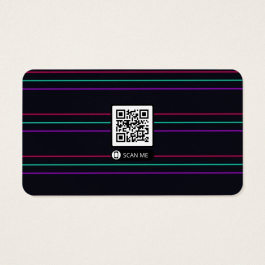 Futuristische Black Business Card mit Neon Lines (Rückseite)