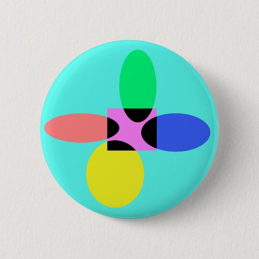 Futuristische Blume Button (Vorderseite)