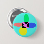 Futuristische Blume Button (Vorne & Hinten)