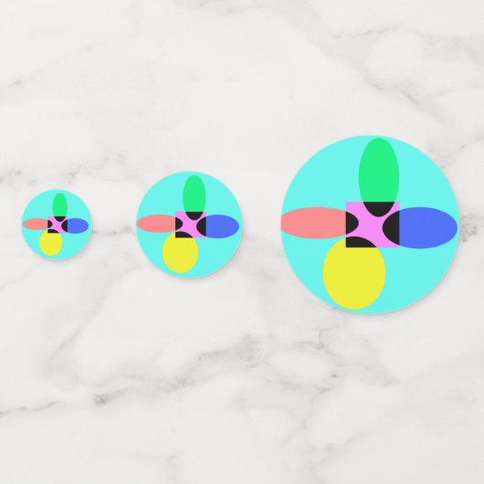 Futuristische Blume Konfetti (Rückseiten)