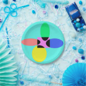 Futuristische Blume Pappteller (Party)