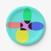 Futuristische Blume Pappteller (Vorderseite)