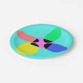 Futuristische Blume Pappteller (Schrägansicht)