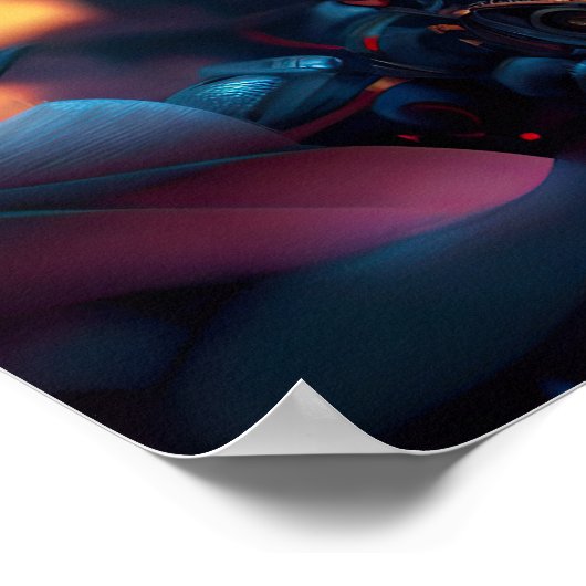 Futuristische Blume Robot Poster (Ecke)