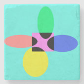 Futuristische Blume Steinuntersetzer (Vorderseite)