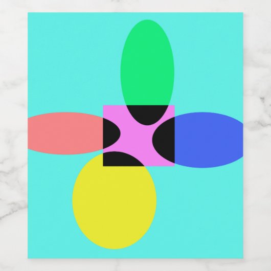 Futuristische Blume Weinetikett (Einzelnes Label)