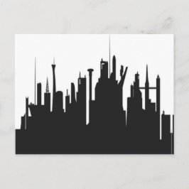 Futuristische City Skyline Postkarte