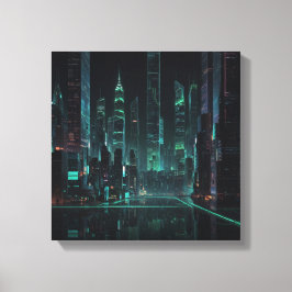 Futuristische Cybernetic Cityscape Leinwanddruck