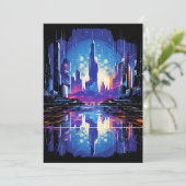 Futuristische Cyberpunk City Skyline Ankündigung (Stehend Vorderseite)