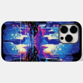 Futuristische Cyberpunk City Skyline Case-Mate iPhone Hülle (Rückseite (Horizontal))