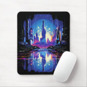 Futuristische Cyberpunk City Skyline Mousepad (Mit Mouse)