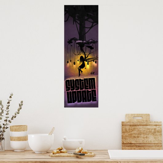 Futuristische Cyberpunk Sci Fi Fantasy VR Artwork Poster (Küche)