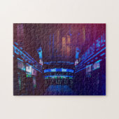 Futuristische Cyberpunk-Stadt auf Mars Puzzle (Horizontal)