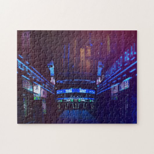 Futuristische Cyberpunk-Stadt auf Mars Puzzle (Horizontal)