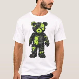 Futuristische Cyberpunk-Techwear-Teddybär Neon Grü T-Shirt