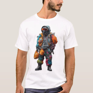 Futuristische Cyberpunk-Techwear-Wüstlings-Überleb T-Shirt