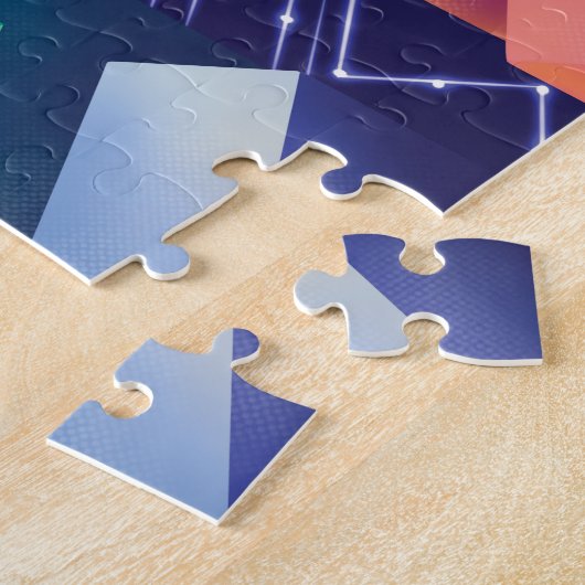 Futuristische Digital Isometric Urban Citycape Puzzle (Seite)