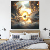 Futuristische digitale Kunstwerke für moderne Räum Leinwanddruck (Insitu (Schlafzimmer))