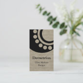 Futuristische Dimensionen Business Card, Beige Visitenkarte (Stehend Vorderseite)