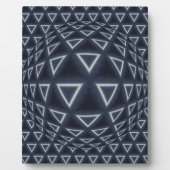Futuristische Dreiecks-Kugel-Geometrie-Kunst Fotoplatte (Vorderseite)