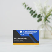 Futuristische Dynamic Colorful Atemberaubend Compu Visitenkarte (Stehend Vorderseite)