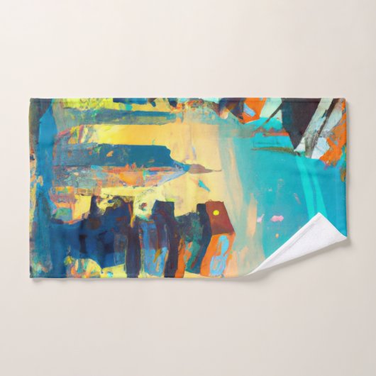 Futuristische Dystopische Stadt, AI-Generierte Mal Badhandtuch Set (Handtuch)