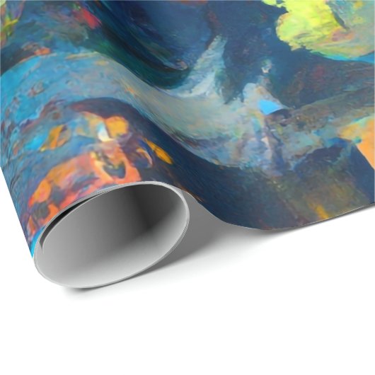 Futuristische Dystopische Stadt, AI-Generierte Mal Geschenkpapier (Rolleneckpunkt)