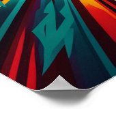 Futuristische Erde und Sonnenstrahlen Art Retro Wa Poster (Ecke)