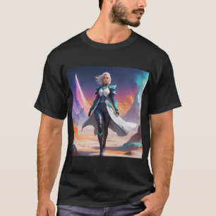 Futuristische Fantasy Art   Sci-Fi Heroine T-Shirt