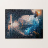 Futuristische Fantasy Burg Landschaft Jigsaw Puzzl Puzzle (Horizontal)